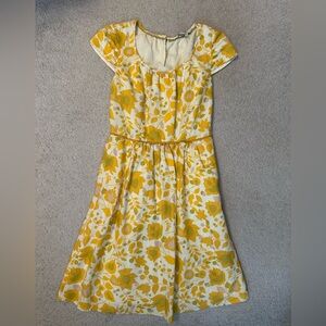 Boden Mustard and Cream Floral Dress